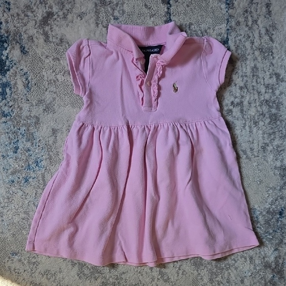 Ralph Lauren Size 18 Month Pink Collared Short Sleeve Dress